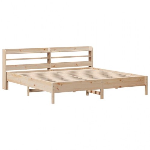 Sengeramme uden madras 200x200 cm massivt fyrretræ