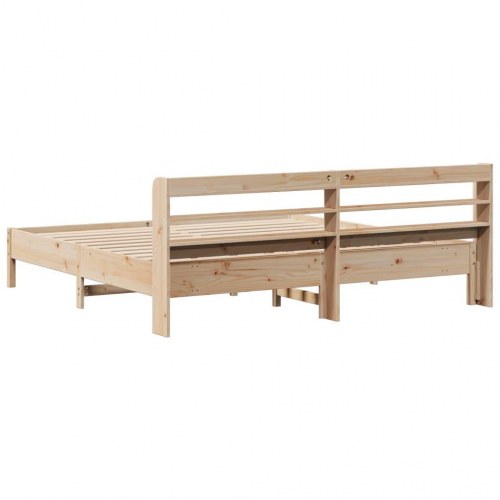 Sengeramme uden madras 200x200 cm massivt fyrretræ