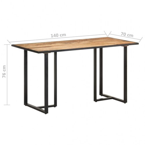 Spisebord 140 cm i ru mangotræ - industrielt design