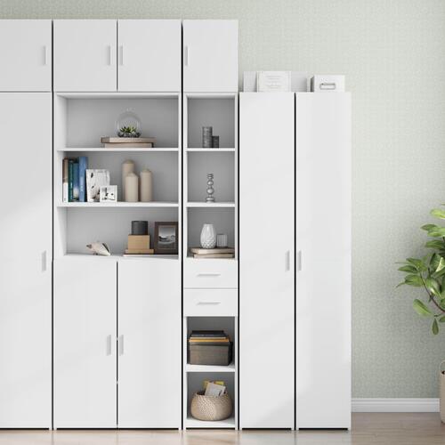 Kontorreol 30x42,5x225 cm konstrueret træ hvid