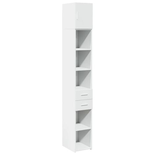 Kontorreol 30x42,5x225 cm konstrueret træ hvid