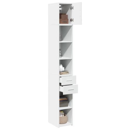 Kontorreol 30x42,5x225 cm konstrueret træ hvid