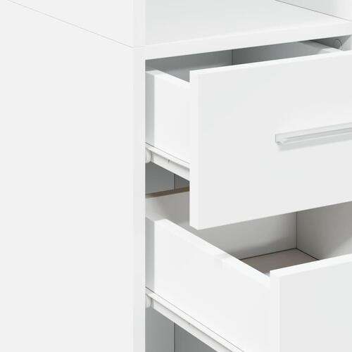 Kontorreol 30x42,5x225 cm konstrueret træ hvid