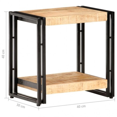 Sidebord 40 × 30 × 40 cm i ru mangotræ - industrielt design