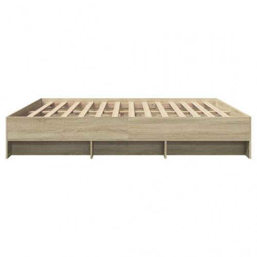 Sengeramme 200 x 200 cm med opbevaringsrum - sonoma-eg