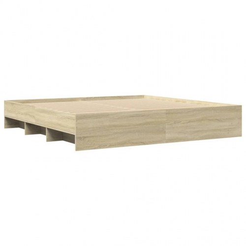 Sengeramme 200 x 200 cm med opbevaringsrum - sonoma-eg