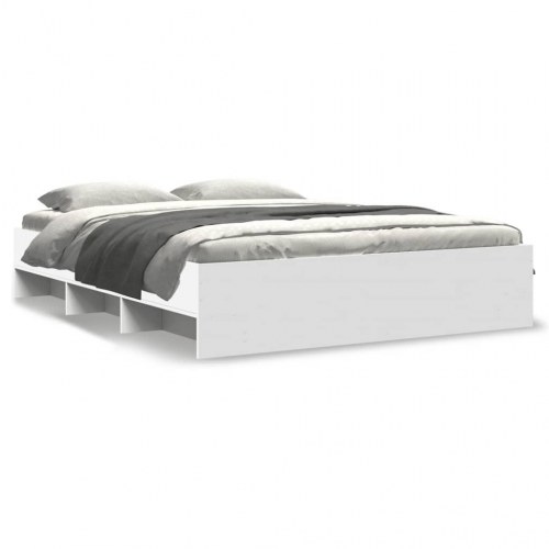 Sengestel med opbevaring 150 x 200 cm - hvid