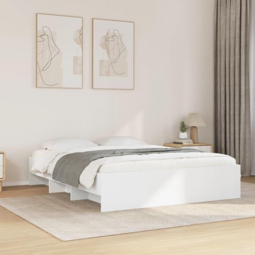 Sengestel med opbevaring 150 x 200 cm - hvid