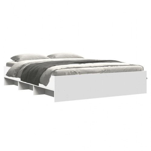 Sengestel med opbevaring 150 x 200 cm - hvid