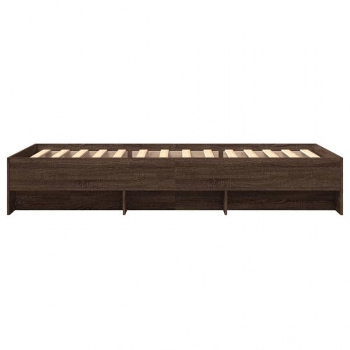 Sengeramme 100 x 200 cm med opbevaringsrum - brunt egetræ