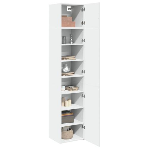 Skab 45x42,5x225 cm smalt konstrueret træ hvid