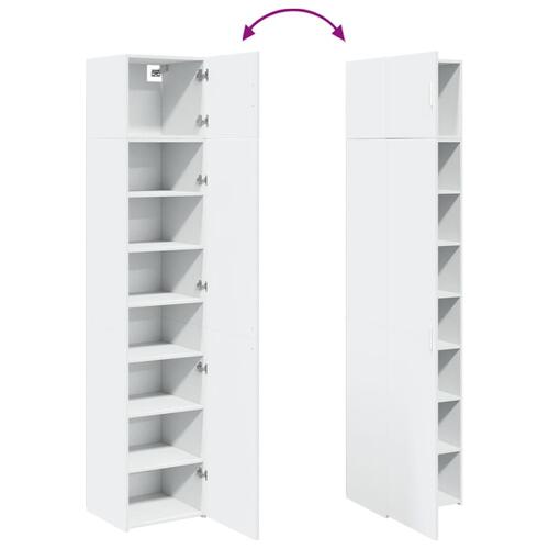 Skab 45x42,5x225 cm smalt konstrueret træ hvid