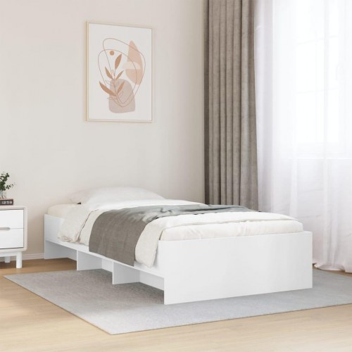 Sengeramme 100 x 200 cm med opbevaringsrum - hvid