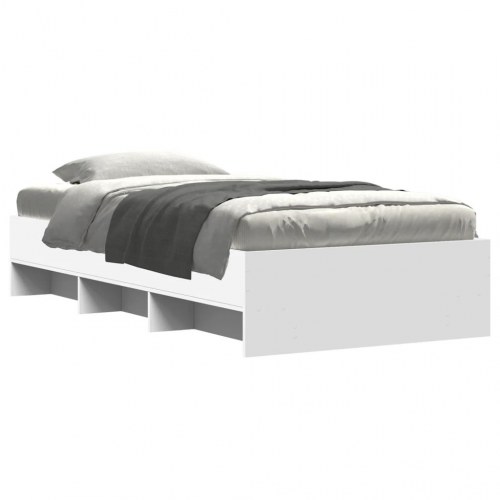 Sengeramme 100 x 200 cm med opbevaringsrum - hvid