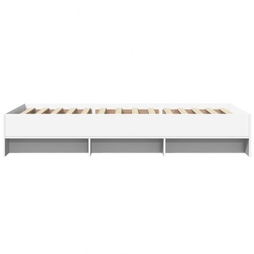 Sengeramme 100 x 200 cm med opbevaringsrum - hvid