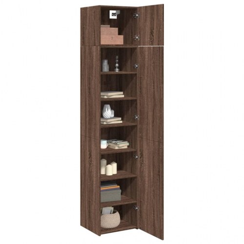 Skab 45x42,5x225 cm smalt konstrueret træ brun egetræsfarve