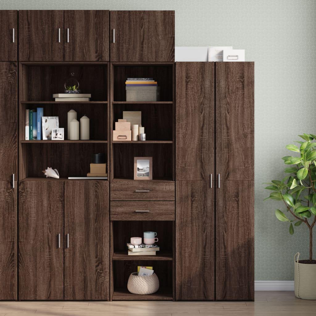 Skab 50x42,5x225 cm smalt konstrueret træ brun egetræsfarve