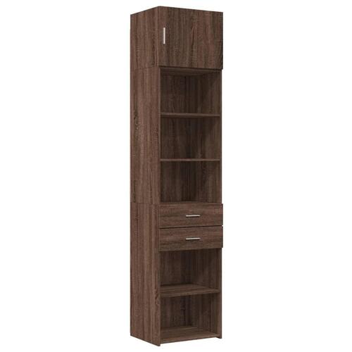 Skab 50x42,5x225 cm smalt konstrueret træ brun egetræsfarve