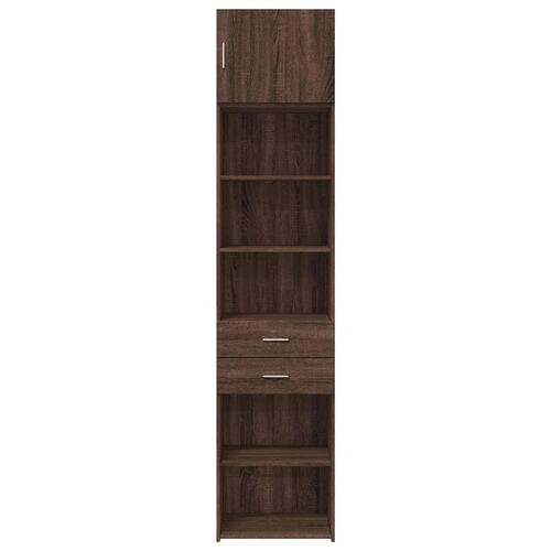 Skab 50x42,5x225 cm smalt konstrueret træ brun egetræsfarve
