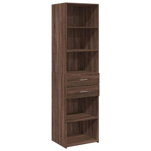 Skab 50x42,5x225 cm smalt konstrueret træ brun egetræsfarve