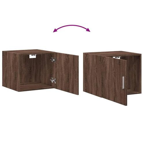 Skab 50x42,5x225 cm smalt konstrueret træ brun egetræsfarve
