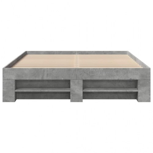 Sengestel 140 x 200 cm med opbevaring - betongrå