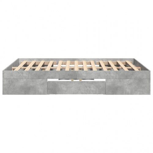 Sengestel 140 x 200 cm med opbevaring - betongrå