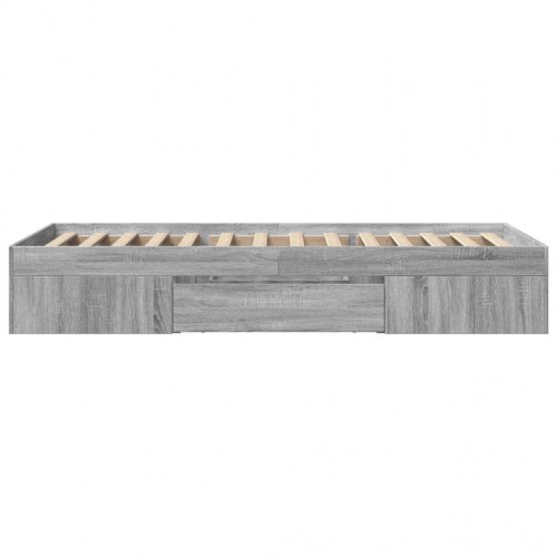 Sengeramme 90 x 200 cm med opbevaring - grå sonoma-eg