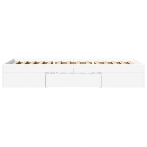 Sengeramme 75 x 190 cm med opbevaring - hvid