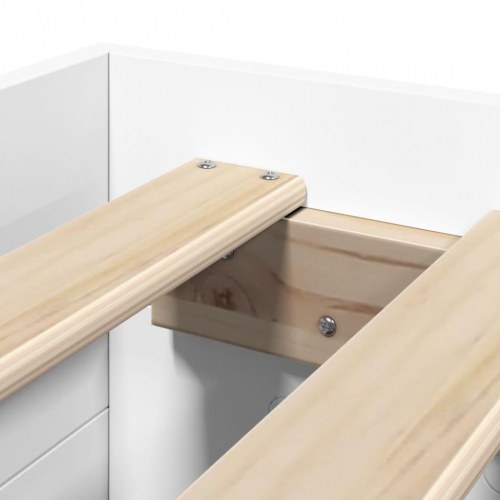 Sengeramme 75 x 190 cm med opbevaring - hvid