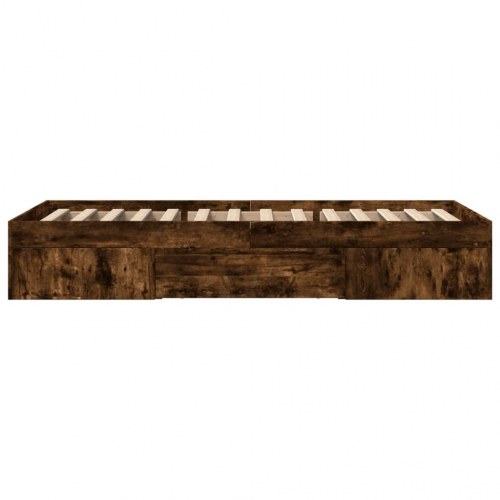 Sengeramme 75 x 190 cm med opbevaring uden madras - røget eg
