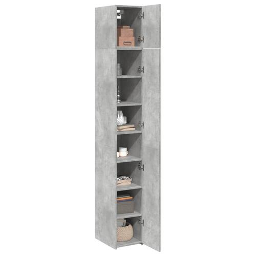 Skab 30x42,5x225 cm smalt konstrueret træ betongrå