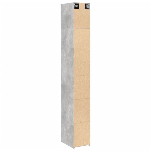 Skab 30x42,5x225 cm smalt konstrueret træ betongrå
