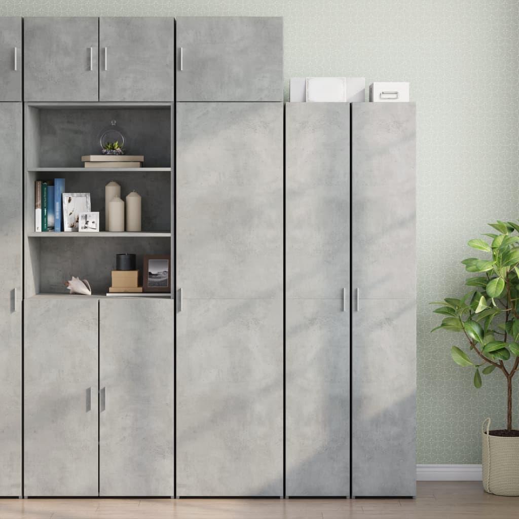 Smalt opbevaringsskab 50 × 42,5 × 225 cm i konstrueret træ - betongrå