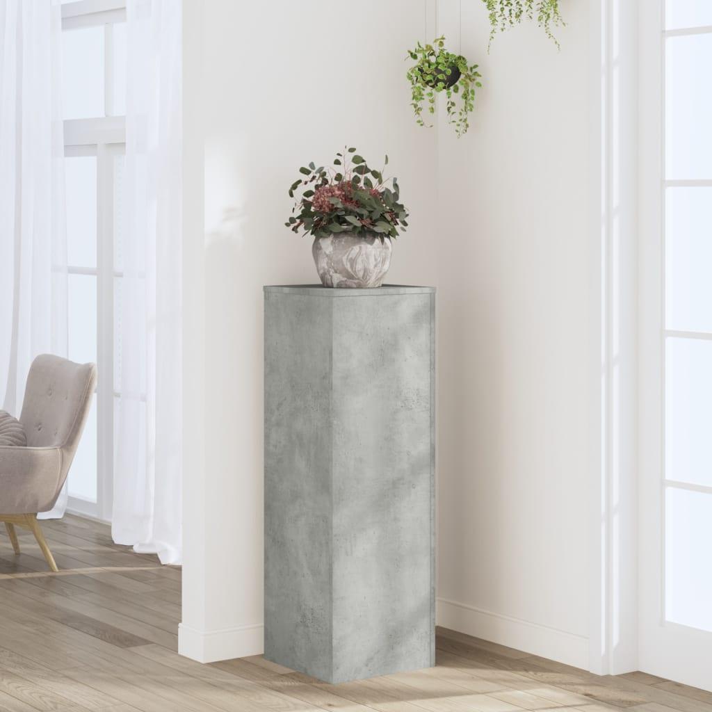 Plantestativ 33x33x100 cm konstrueret træ betongrå