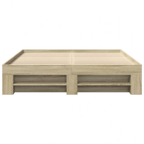 Sengeramme 150 x 200 cm med opbevaring - sonoma-eg