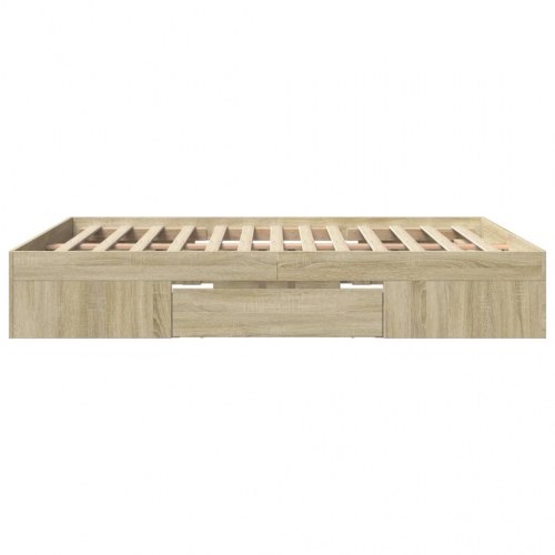 Sengeramme 150 x 200 cm med opbevaring - sonoma-eg