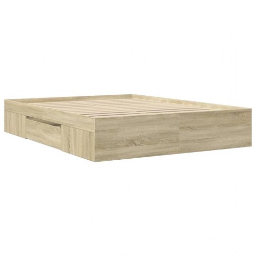 Sengeramme 150 x 200 cm med opbevaring - sonoma-eg
