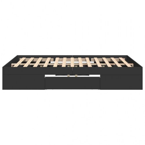 Sengestel 120 x 190 cm med skuffer og rum - sort