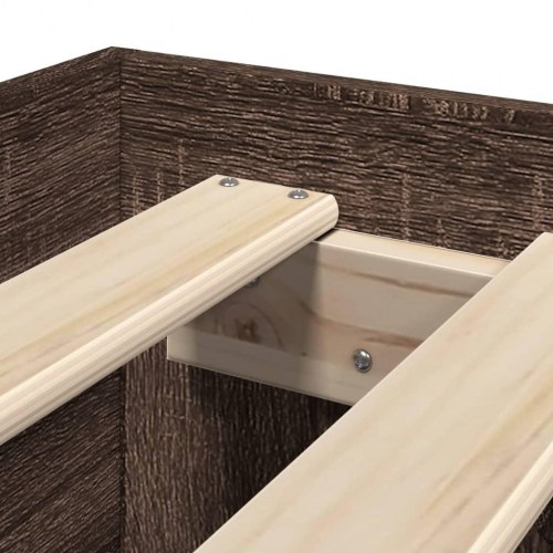 Sengeramme 100 x 200 cm med opbevaring uden madras - brun eg