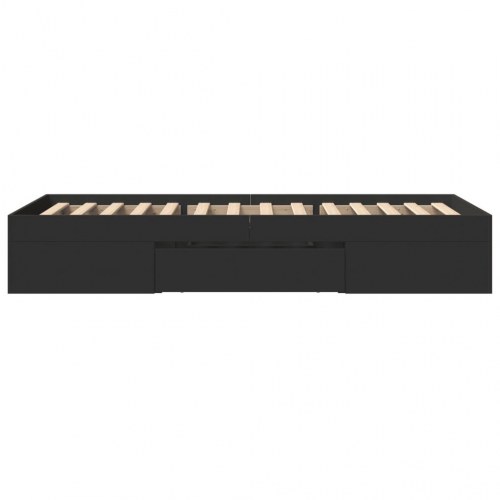 Sengeramme 90 x 190 cm med opbevaring - sort