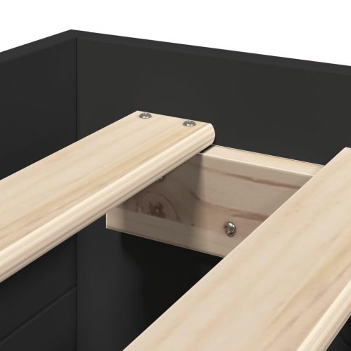 Sengeramme 90 x 190 cm med opbevaring - sort