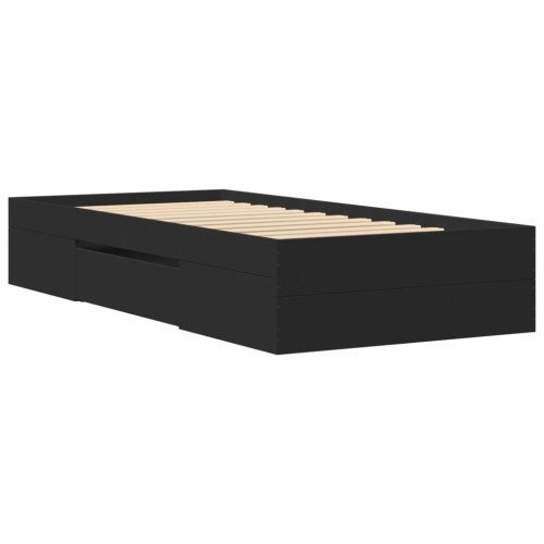 Sengeramme 75 x 190 cm med opbevaring - sort