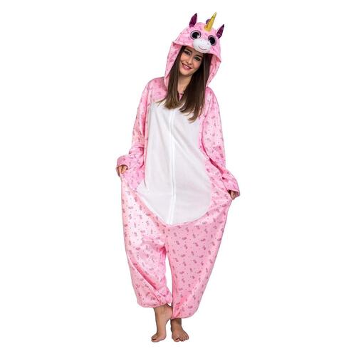 Kostume til voksne Big Eyes Pink Enhjørning