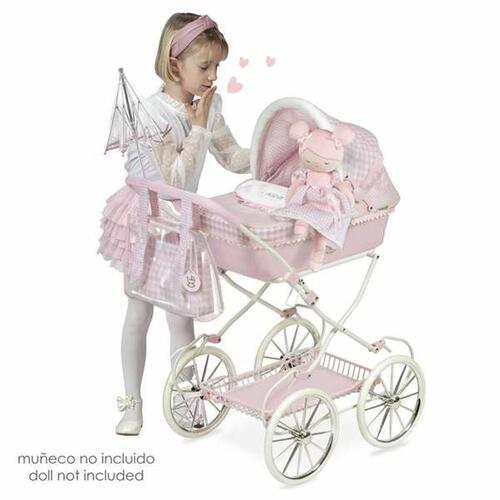 Lille Barnevogn til Dukker Decuevas Niza Pink Parasol 42 x 68 x 81 cm