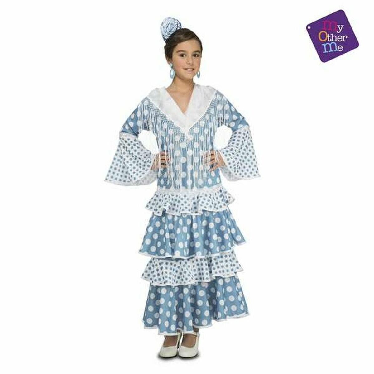 Børnekostume flamencodanser - turkisblå (3-4 år) billede