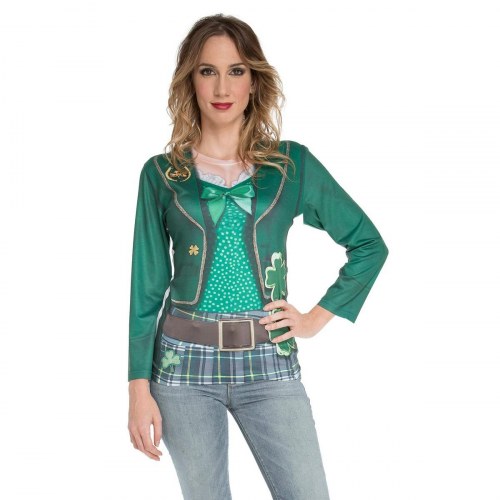 Saint Patrick - voksen kostume t-shirt, dame M