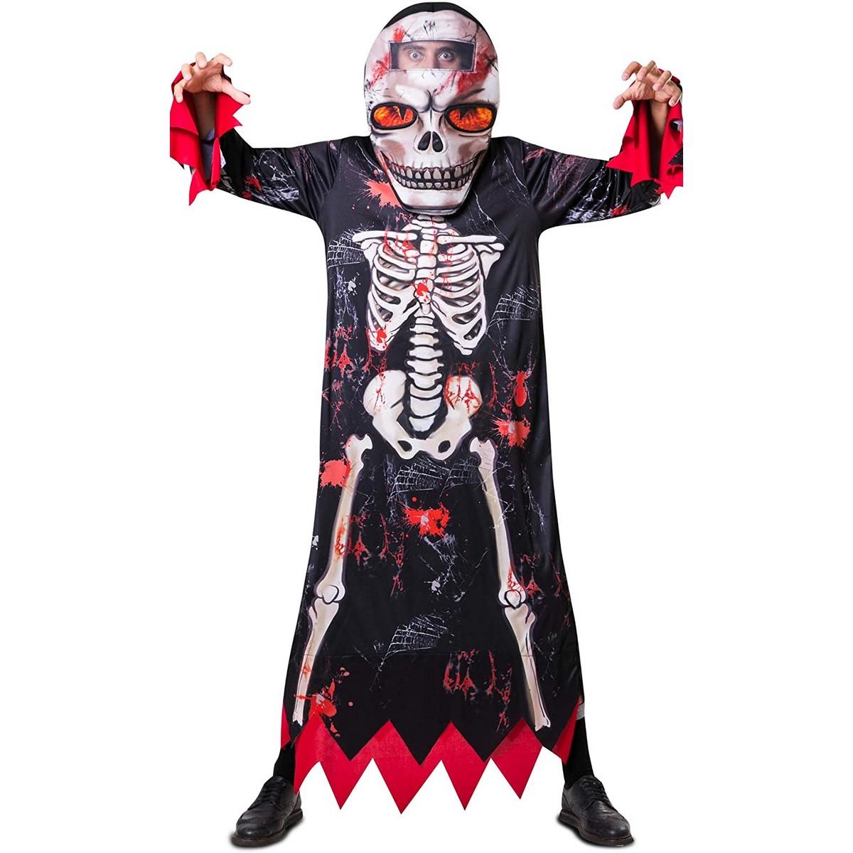Esqueleto Cabezudo - skeletkostume til voksne, sort M/L