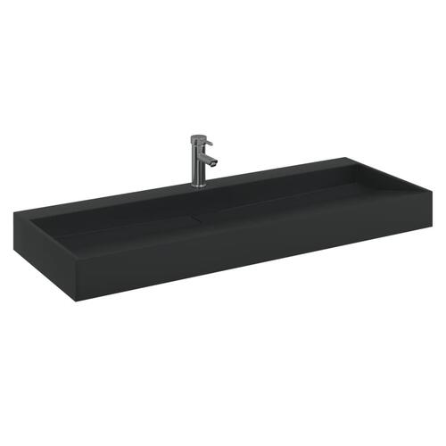 Håndvask 120x46x11 cm mineralstøbt/marmorstøbt matsort