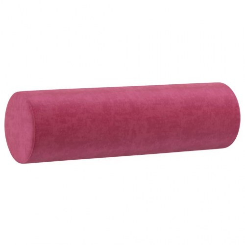 2-personers sofa i velour med pyntepuder - 120 cm, vinrød